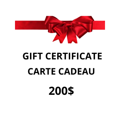   Certificat carte Cadeau - 200$ - O SI NATUREL -  EssenCiel